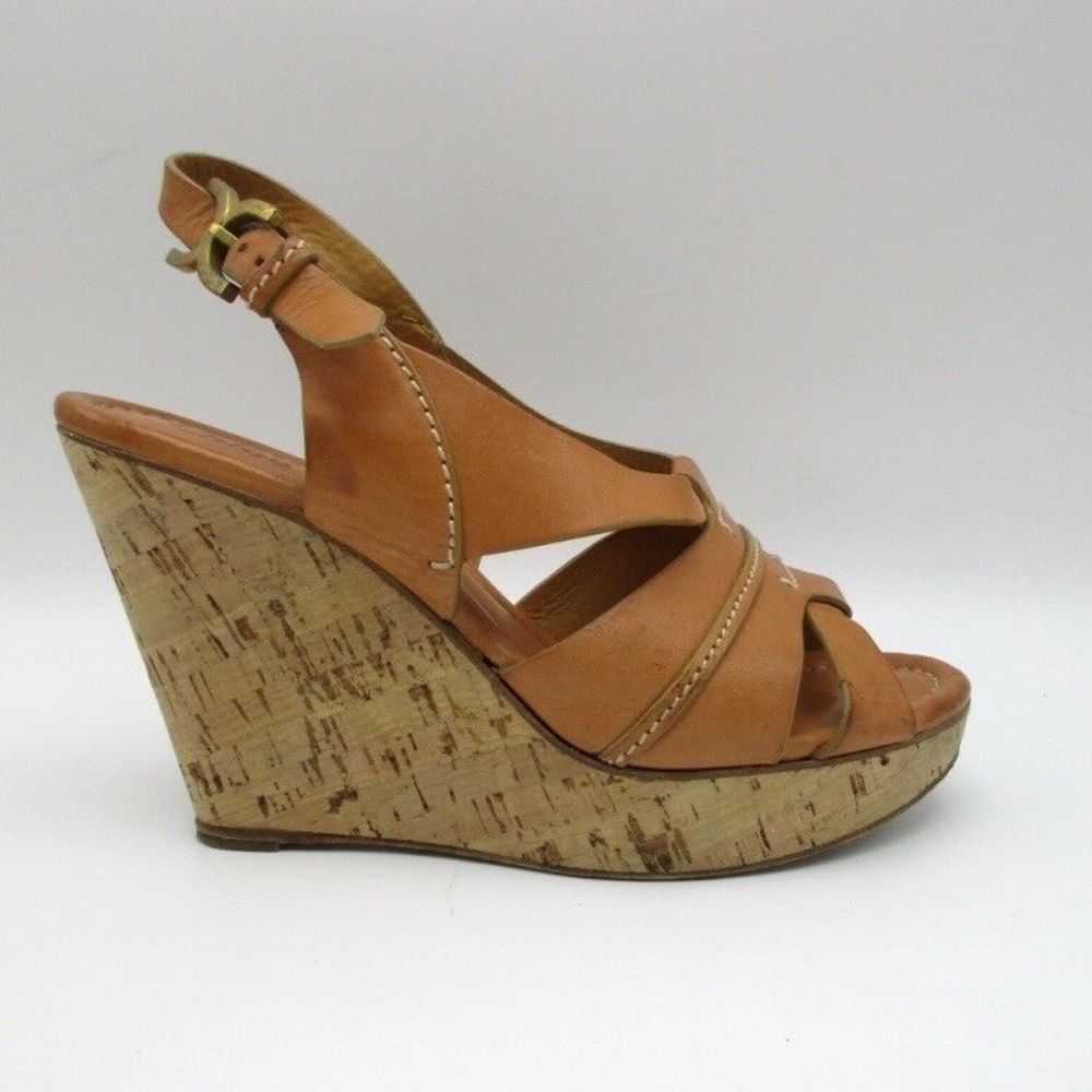 Chloe Renna Cork Wedge Espadrilles Good Used Condition 42 Run Very Small
